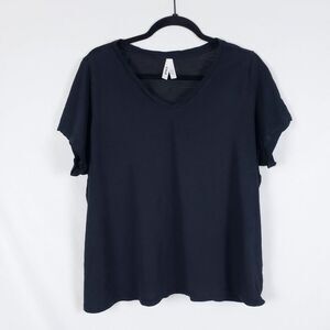 Pact Short Sleeve T-Shirt Womens XXL Black Lightweight 100% Organic Cotton V-Nec
